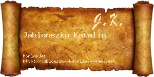 Jablonszky Katalin névjegykártya